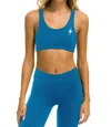 AVIATOR NATION BOLT EMBROIDERY SPORTS BRA IN CARIBBEAN