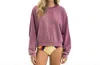 Aviator Nation Bolt Stitch 2 Relaxed Crew Sweatshirt In Faded Berry In Neutral