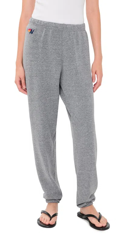 Aviator Nation Bolt Stitch Sweatpants Heather Grey/black