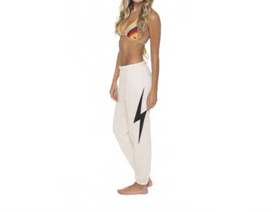 Aviator Nation Bolt Stitch Sweatpants In Vintage White