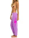 Aviator Nation Bolt Sweatpant In Neon Purple/ Neon Pink In Multi