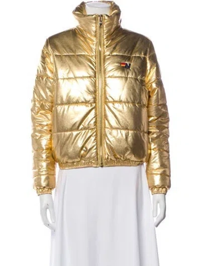 Pre-owned Aviator Nation Bomber Jacket In Gold