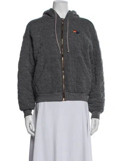 Pre-owned Aviator Nation Bomber Jacket In Grey
