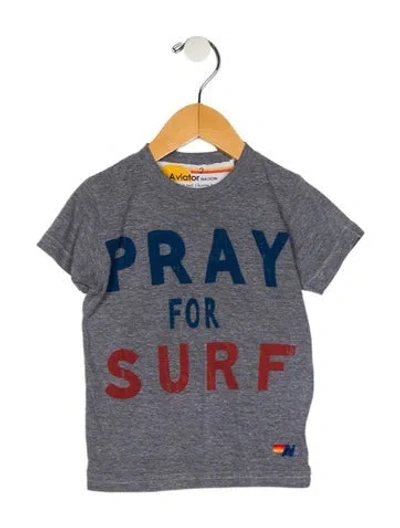 Pre-owned Aviator Nation Babies' Boys' Short Sleeve T-shirt In Gray