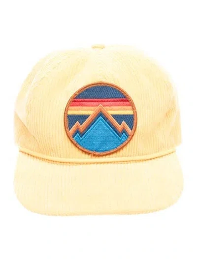 Pre-owned Aviator Nation Branded Corduroy Hat In Yellow
