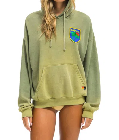 Aviator Nation California Palm Patch Relaxed Hoodie In Faded Army In Multi