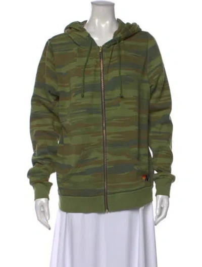 Pre-owned Aviator Nation Camouflage Print Camouflage Print Hoodie In Green