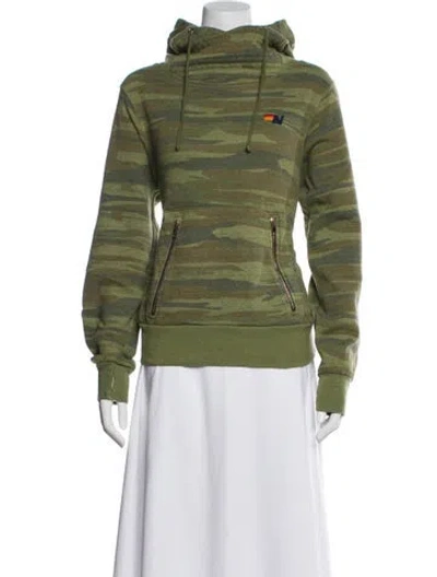 Pre-owned Aviator Nation Camouflage Print Crew Neck Hoodie In Multi