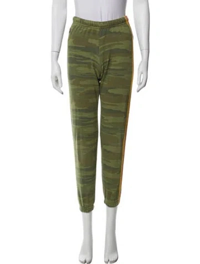 Pre-owned Aviator Nation Camouflage Print Embroidered Accent Sweatpants In Green