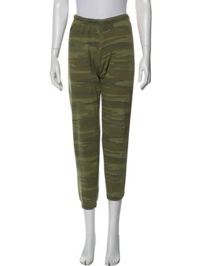 Pre-owned Aviator Nation Camouflage Print Embroidered Accent Sweatpants In Green