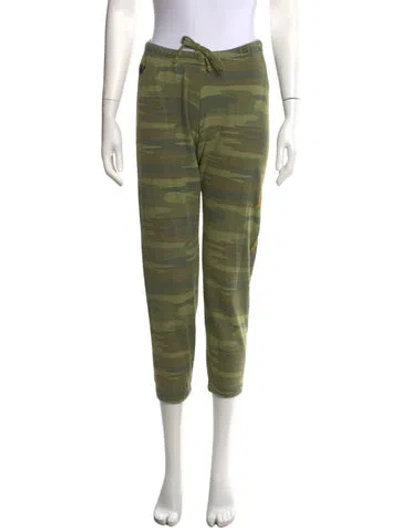 Pre-owned Aviator Nation Camouflage Print Straight Leg Pants In Green