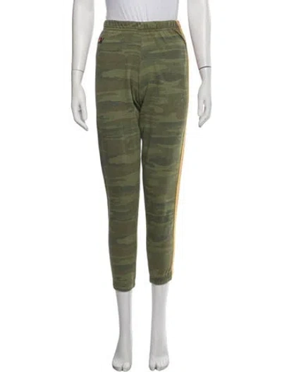 Pre-owned Aviator Nation Camouflage Print Straight Leg Pants In Green