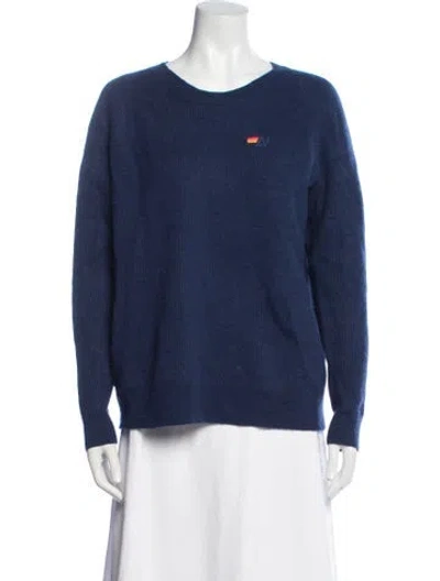 Pre-owned Aviator Nation Cashmere Graphic Print Sweater In Blue
