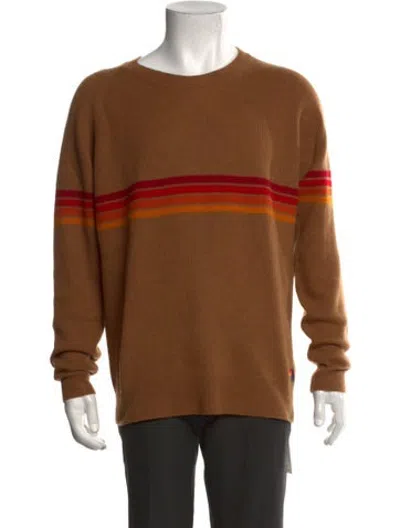 Pre-owned Aviator Nation Cashmere Striped Pullover In Brown