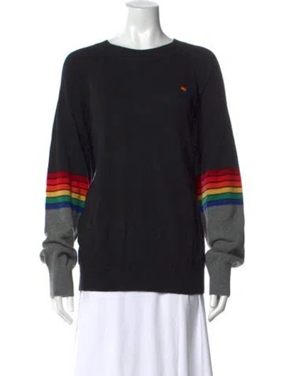 Pre-owned Aviator Nation Cashmere Striped Sweater In Black