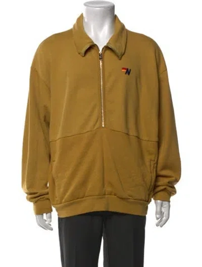 Pre-owned Aviator Nation Collar Long Sleeve Sweatshirt In Yellow