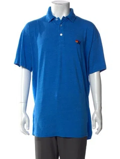 Pre-owned Aviator Nation Collar Short Sleeve Polo Shirt In Blue