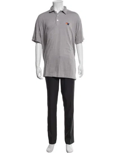 Pre-owned Aviator Nation Collar Short Sleeve Polo Shirt In Grey
