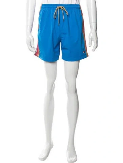 Pre-owned Aviator Nation Colorblock Pattern Athletic Shorts In Blue