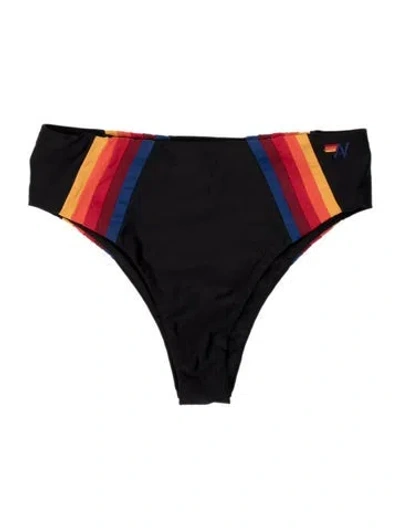 Pre-owned Aviator Nation Colorblock Pattern Bottoms In Black