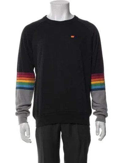 Pre-owned Aviator Nation Colorblock Pattern Crew Neck Pullover In Black