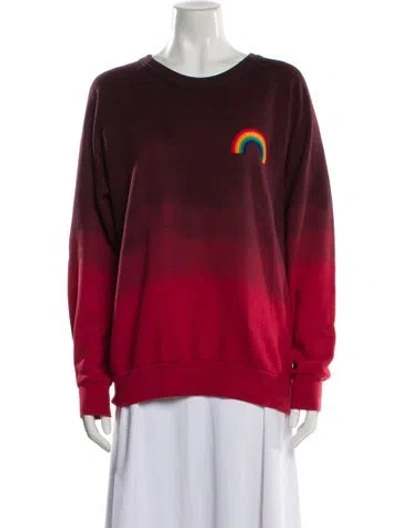Pre-owned Aviator Nation Colorblock Pattern Crew Neck Sweatshirt In Burgundy