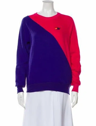 Pre-owned Aviator Nation Colorblock Pattern Crew Neck Sweatshirt In Multi
