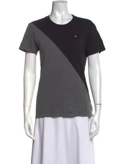Pre-owned Aviator Nation Colorblock Pattern Crew Neck T-shirt In Grey