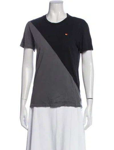 Pre-owned Aviator Nation Colorblock Pattern Crew Neck T-shirt In Grey