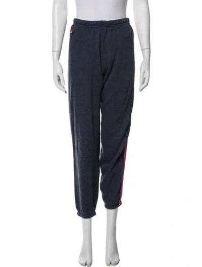 Pre-owned Aviator Nation Colorblock Pattern Embroidered Accent Sweatpants In Blue