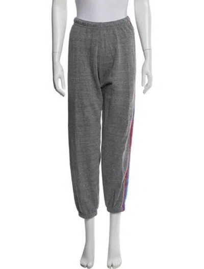 Pre-owned Aviator Nation Colorblock Pattern Embroidered Accent Sweatpants In Gray