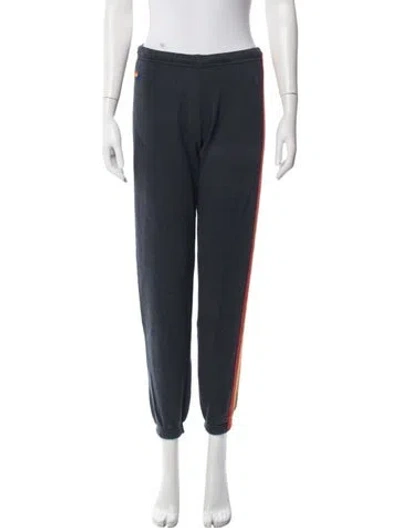 Pre-owned Aviator Nation Colorblock Pattern Embroidered Accent Sweatpants In Gray