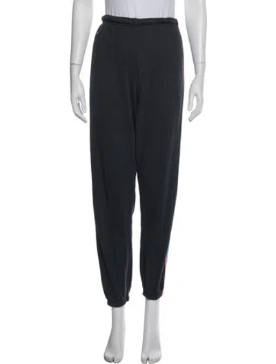 Pre-owned Aviator Nation Colorblock Pattern Embroidered Accent Sweatpants In Gray