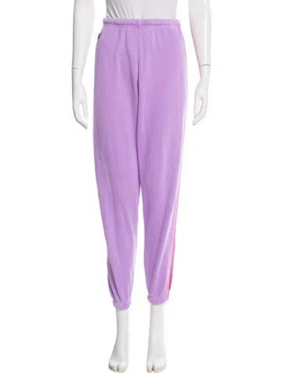 Pre-owned Aviator Nation Colorblock Pattern Embroidered Accent Sweatpants In Purple