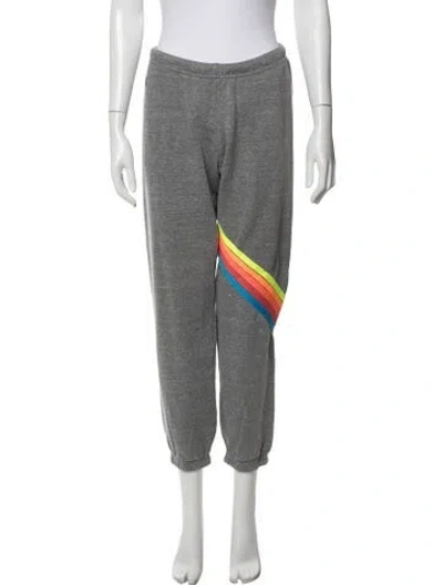 Pre-owned Aviator Nation Colorblock Pattern Grosgrain Trim Sweatpants In Gray