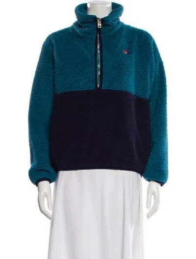 Pre-owned Aviator Nation Colorblock Pattern Jacket In Blue