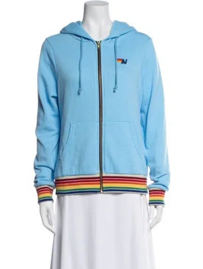 Pre-owned Aviator Nation Colorblock Pattern Jacket In Blue