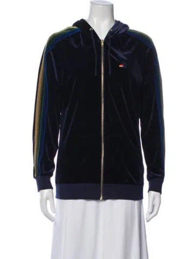 Pre-owned Aviator Nation Colorblock Pattern Jacket In Blue
