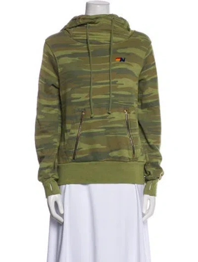 Pre-owned Aviator Nation Colorblock Pattern Jacket In Green