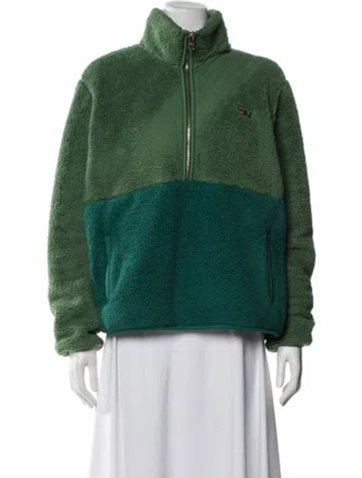 Pre-owned Aviator Nation Colorblock Pattern Jacket In Green