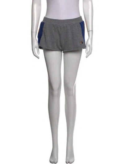 Pre-owned Aviator Nation Colorblock Pattern Mini Shorts In Grey