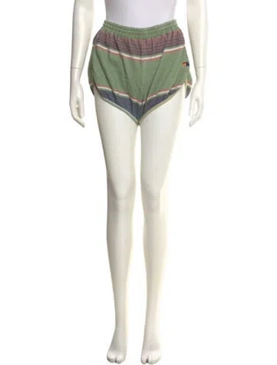 Pre-owned Aviator Nation Colorblock Pattern Mini Shorts In Multi
