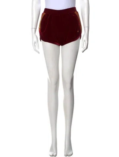 Pre-owned Aviator Nation Colorblock Pattern Mini Shorts In Red