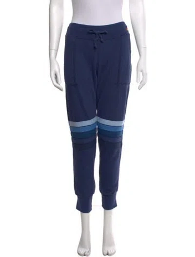 Pre-owned Aviator Nation Colorblock Pattern Skinny Leg Pants In Blue