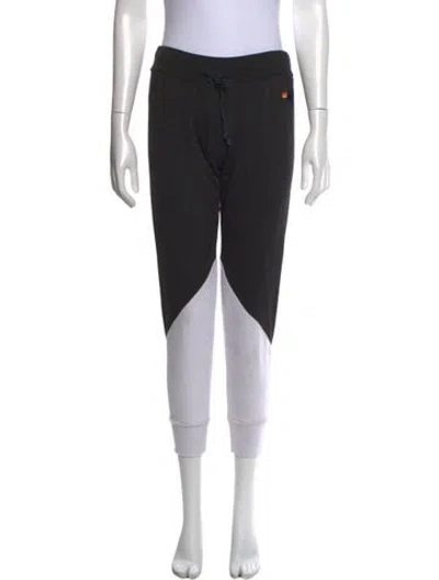 Pre-owned Aviator Nation Colorblock Pattern Straight Leg Pants In Black