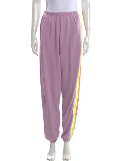 Pre-owned Aviator Nation Colorblock Pattern Straight Leg Pants In Purple
