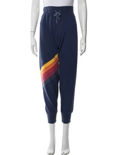 Pre-owned Aviator Nation Colorblock Pattern Sweatpants In Blue