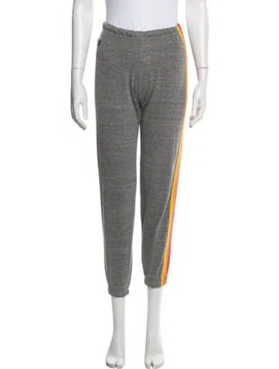 Pre-owned Aviator Nation Colorblock Pattern Sweatpants In Gray