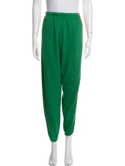 Pre-owned Aviator Nation Colorblock Pattern Sweatpants In Green