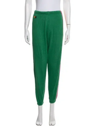 Pre-owned Aviator Nation Colorblock Pattern Sweatpants In Green